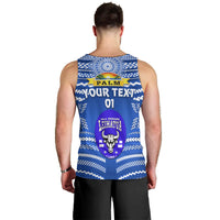 (Custom Personalised) Mate Ma'a Tonga Men Tank Top Leimatu'a Bulls Creative Style - Blue NO.1, Custom Text And Number LT8 - Polynesian Pride