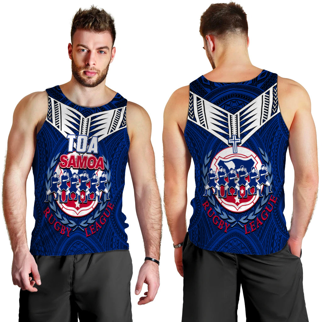 Toa Samoa Rugby Men Tank Top Siva Tau Jersey LT6 - Polynesian Pride