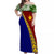 PNG Hibiscus Tribal Pattern Off Shoulder Long Dress - Milne Bay Province LT7 Long Dress Art - Polynesian Pride