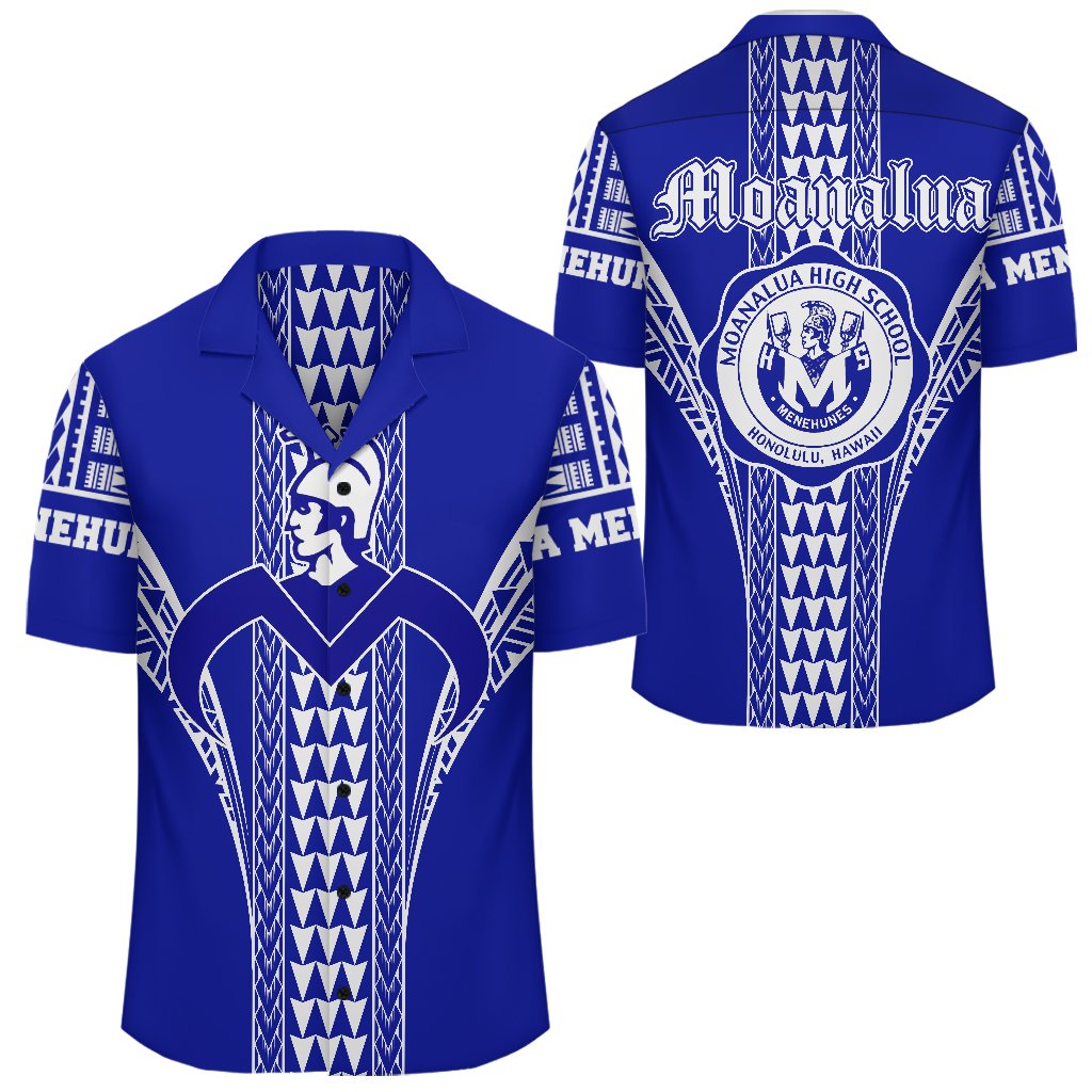 Hawaii Hawaiian Shirt - Moanalua High Hawaiian Shirt - AH Unisex Blue - Polynesian Pride