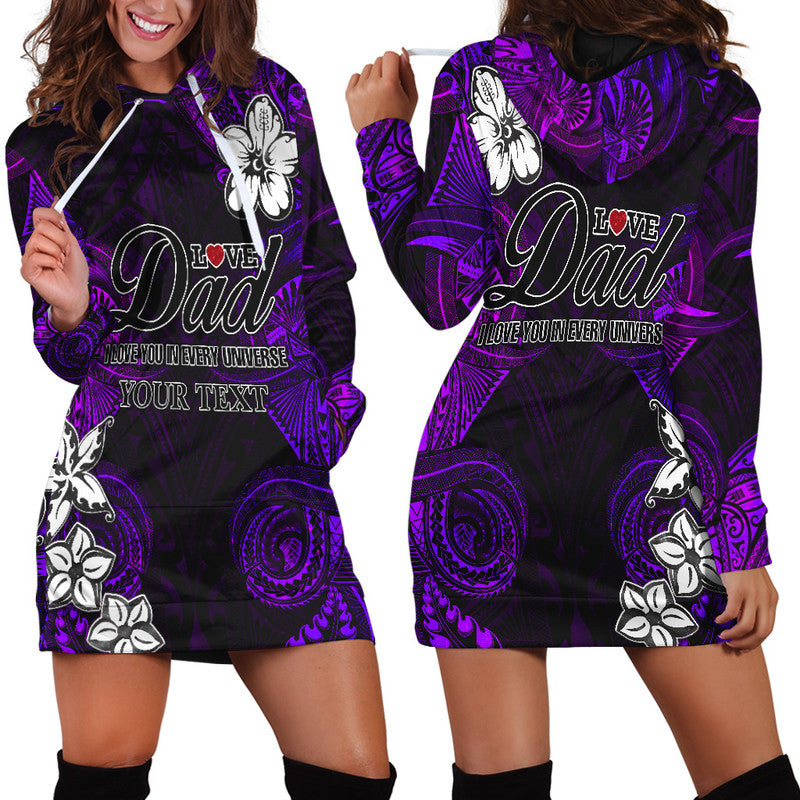 (Custom Personalised) Polynesian Fathers Day Hoodie Dress I Love You In Every Universe - Purple LT8 Purple - Polynesian Pride