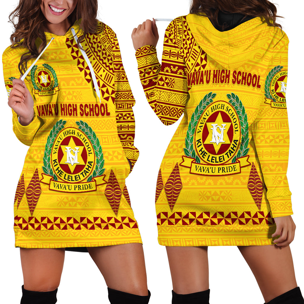 Tonga Vava'u High School Hoodie Dress Simple Style - Yellow LT8 Yellow - Polynesian Pride