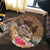 Kanaka Turtle Tropical Knit Background Round Carpet - AH - Polynesian Pride