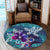 Hawaii Turtle Flowers And Palms Retro Round Carpet - AH Round Carpet Luxurious Plush - Polynesian Pride