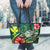 Hawaii Polynesian Leather Tote Bag - Green Turtle Hibiscus - Polynesian Pride