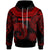 Nauru Hoodie Palm Leaf Texture Red Unisex Red - Polynesian Pride