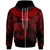 Niue Zip Hoodie Palm Leaf Texture Red Unisex Red - Polynesian Pride