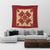 Hawaii - Na Kalaunu Me Na Kahili Quilting Style Tapestry AH Wall Tapestry Red - Polynesian Pride