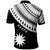 Nauru Custom Polo Shirt Ginger Lei Pattern White - Polynesian Pride