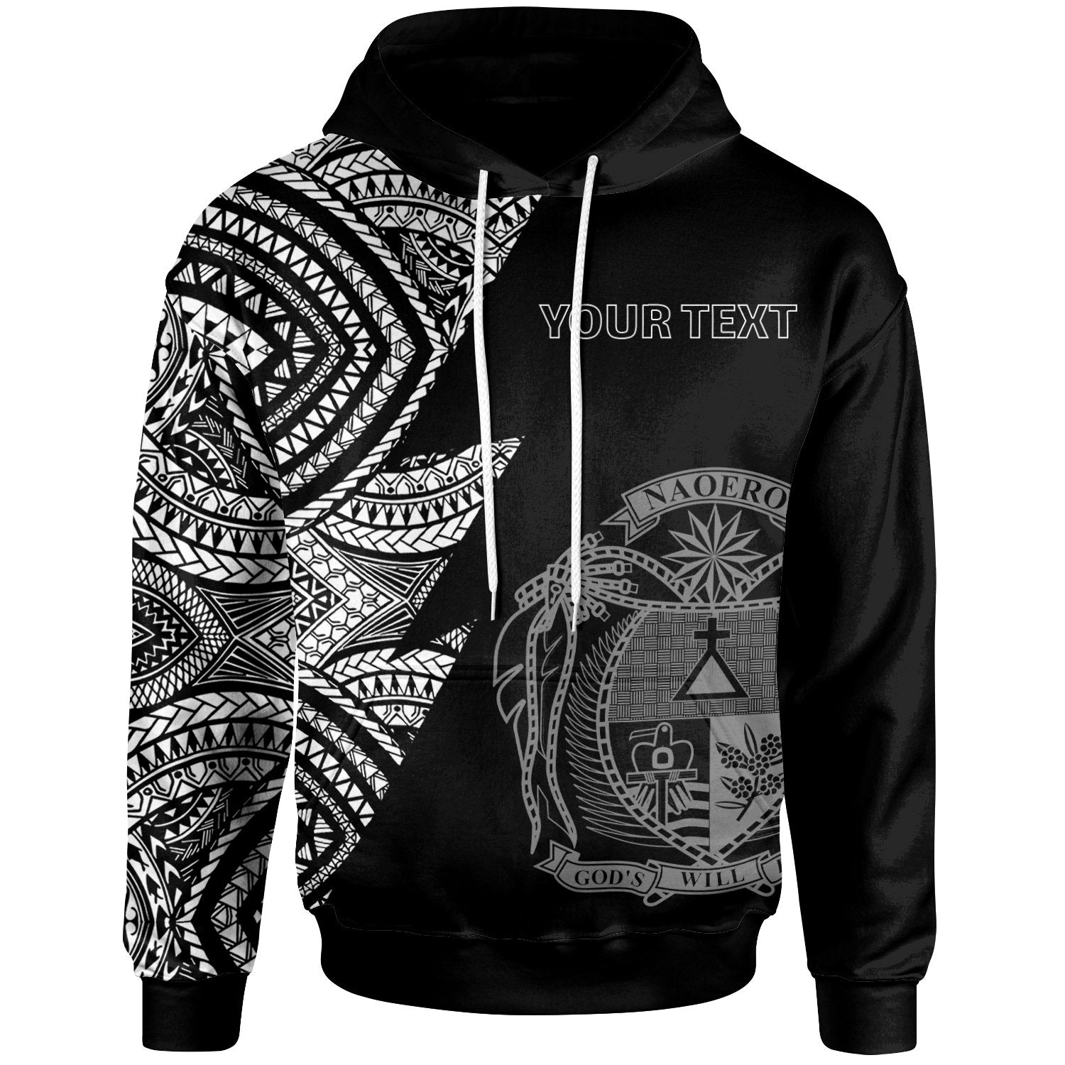 Nauru Custom Personalized Hoodie Flash Style White Unisex White - Polynesian Pride