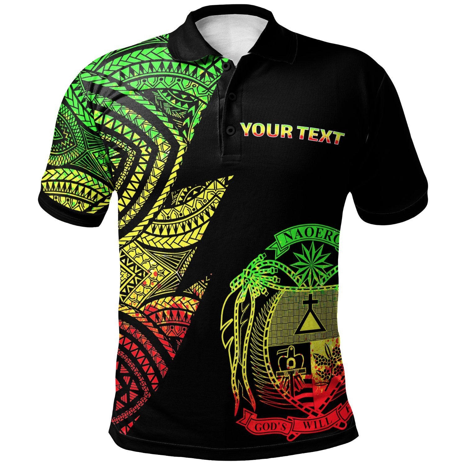 Nauru Custom Polo Shirt Flash Style Reggae Unisex Reggae - Polynesian Pride