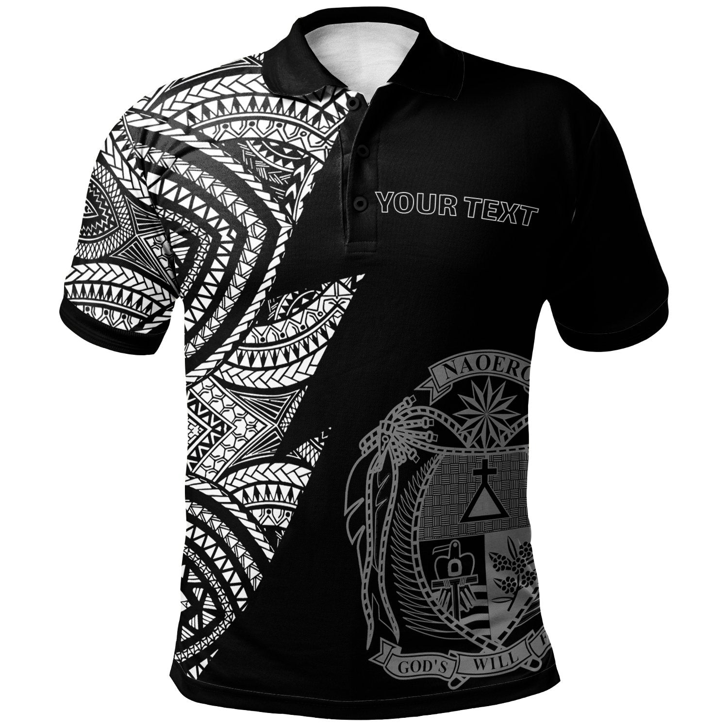 Nauru Custom Polo Shirt Flash Style White Unisex White - Polynesian Pride