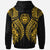 Nauru Zip up Hoodie Polynesian Lion Head Gold Style - Polynesian Pride