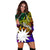 Nauru Women Hoodie Dress - Rainbow Polynesian Pattern - Polynesian Pride