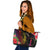 New Caledonia Leather Tote - Tropical Hippie Style Black - Polynesian Pride