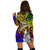 New Caledonia Women Hoodie Dress - Rainbow Polynesian Pattern - Polynesian Pride