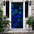 New Caledonia Door Cover Turtle Hibiscus Blue Blue - Polynesian Pride