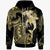 CNMI Zip up Hoodie Hammerhead Shark Tribal Pattern Unisex Gold - Polynesian Pride