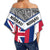 Hawaii Flag Niihau Women's Off Shoulder Wrap Waist Top - White - Mit Style - AH - Polynesian Pride