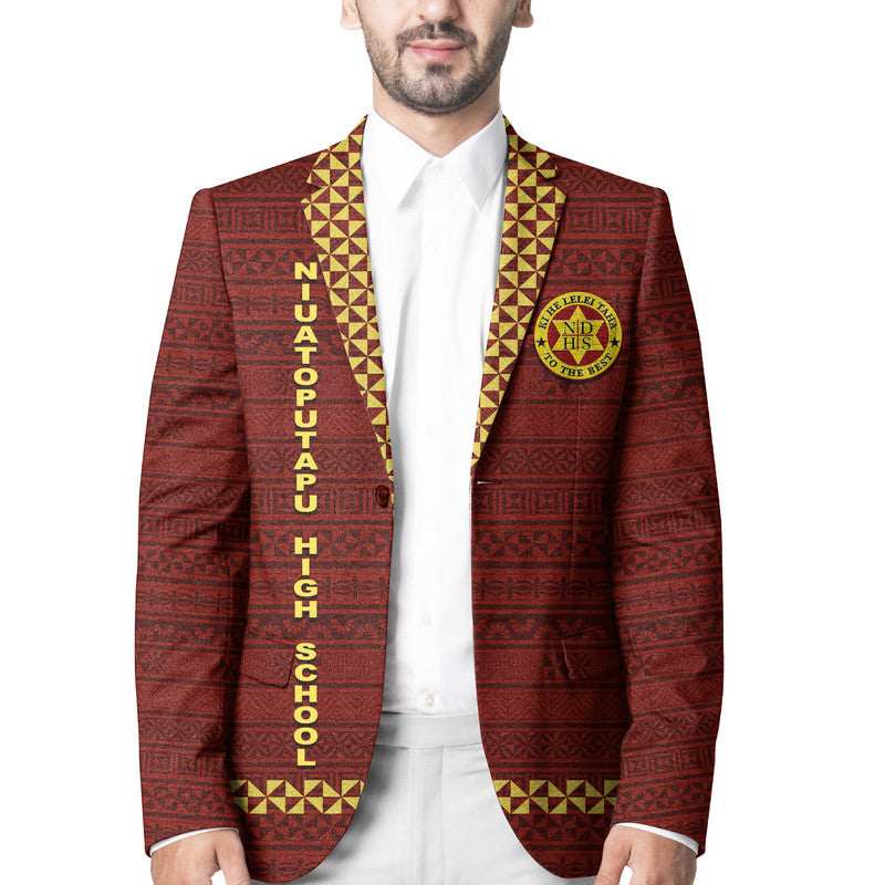 Tonga Niuatoputapu High School Blazer Simple Style - Maroon LT8 Unisex Maroon - Polynesian Pride