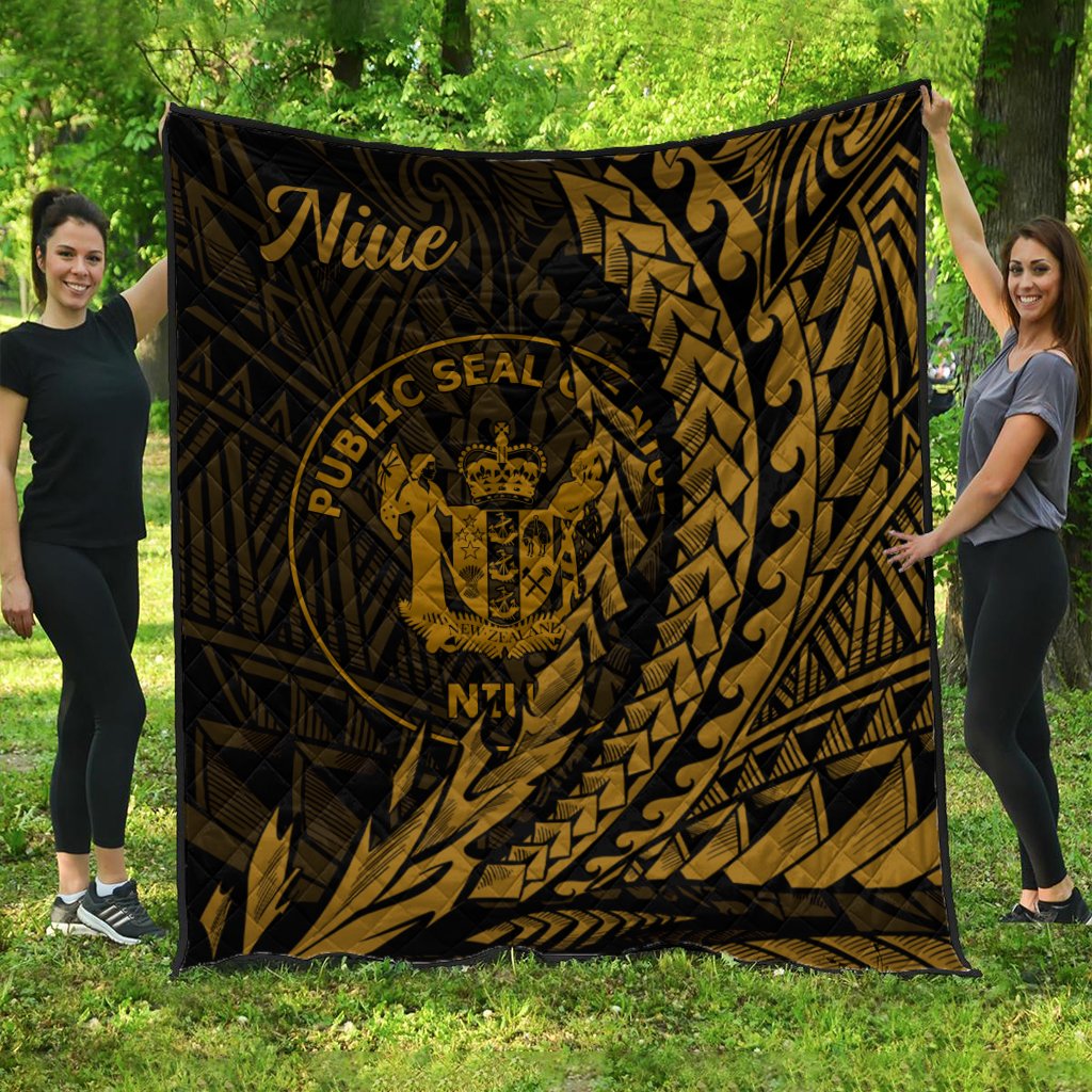 Niue Premium Quilt - Wings Style Black - Polynesian Pride