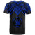 Niue Custom T Shirt Polynesian Armor Style Blue - Polynesian Pride