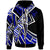 Niue Zip Hoodie Tribal Flower Special Pattern Blue Color Unisex Blue - Polynesian Pride