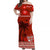 (Custom Personalised) Bula Fiji Off Shoulder Long Dress Fijian Tapa with Palm Tree Red LT13 Women Red - Polynesian Pride