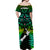 Aotearoa Fern Off Shoulder Long Dress New Zealand Hei Tiki Green Style LT13 - Polynesian Pride