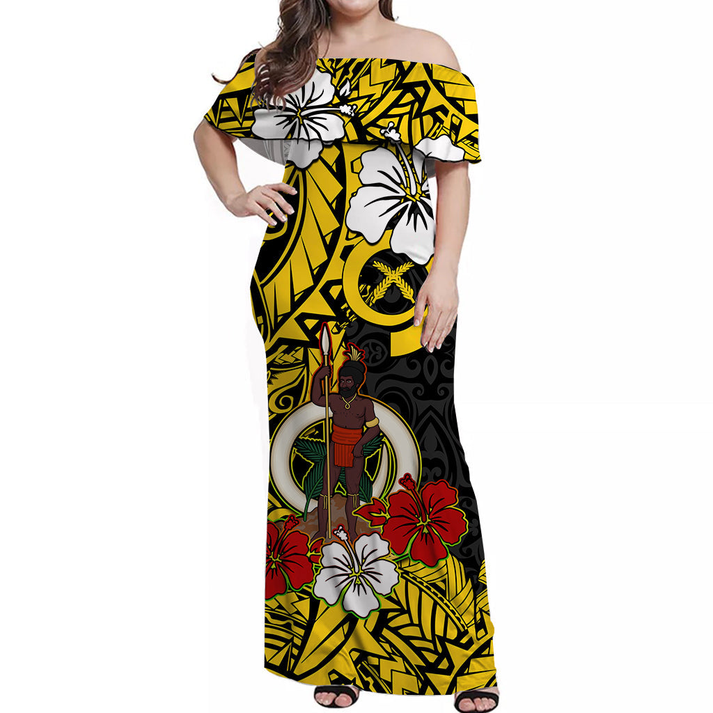 Vanuatu Off Shoulder Long Dress Polynesia Delightful Version 01 LT13 Women Art - Polynesian Pride