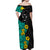 (Custom Personalised) Papua New Guinea Birds of Paradise Women Off Shoulder Long Dress Turquoise LT13 - Polynesian Pride