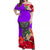 (Custom Personalised) Guam Chamorro Off Shoulder Long Dress Latte Stone Flowers Style Purple LT13 Women Purple - Polynesian Pride