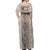 Tonga Rugby Off Shoulder Long Dress - Mate Ma'a Tonga Version Cream LT13 - Polynesian Pride