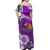 Tahiti Islands Off Shoulder Long Dress Polynesian Shark Mix Tropical Flowers Purple Style LT14 - Polynesian Pride