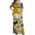 Tahiti Islands Off Shoulder Long Dress Polynesian Shark Mix Tropical Flowers Yellow Style LT14 Women Yellow - Polynesian Pride