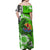 Tahiti Islands Off Shoulder Long Dress Polynesian Shark Mix Tropical Flowers Green Style LT14 - Polynesian Pride