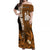 (Custom Personalised) New Caledonia Off Shoulder Long Dress Nautilus Gold Polynesian Hibiscus LT13 Women Gold - Polynesian Pride