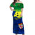 Malampa Fiji Day Off Shoulder Long Dress Vanuatu Polynesia mix Flowers LT13 Women Green - Polynesian Pride