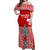 (Custom Personalised) Tonga Rugby Off Shoulder Long Dress Kupesi Ngatu Mate Maa Tonga LT13 Women Red - Polynesian Pride