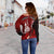 (Custom Personalised) New Caledonia Off Shoulder Sweater Nautilus Red Polynesian Hibiscus LT13 - Polynesian Pride