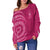 Breast Cancer Awareness Off Shoulder Sweater Hibiscus Polynesian No One Fights Alone LT13 - Polynesian Pride