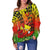 (Custom Personalised) Hawaii Flowers Off Shoulder Sweater Color Tribal Pattern Hawaiian LT13 - Polynesian Pride