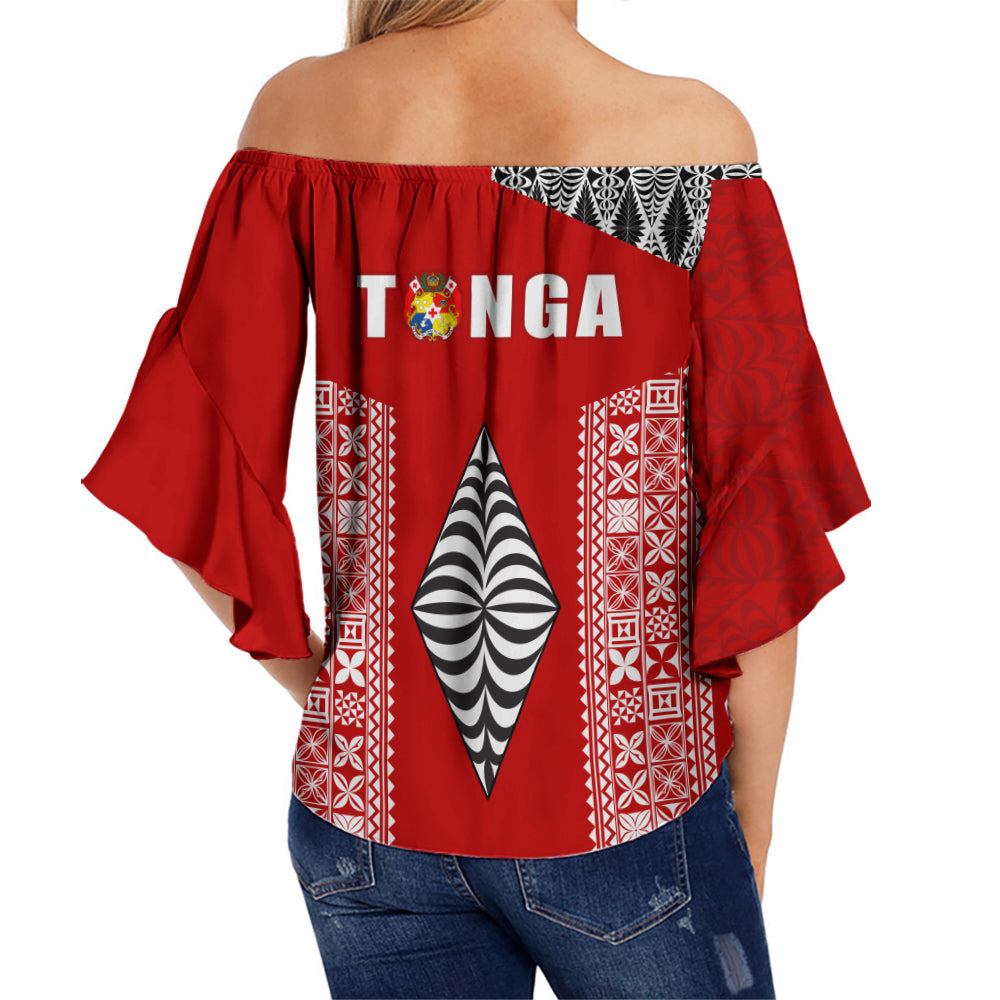 (Custom Personalised) Tonga Rugby Off Shoulder Waist Wrap Top - Mate Ma'a Tonga LT13 - Polynesian Pride