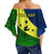 (Custom Personalised) Malampa Province Off Shoulder Waist Wrap Top Vanuatu Pattern LT13 - Polynesian Pride