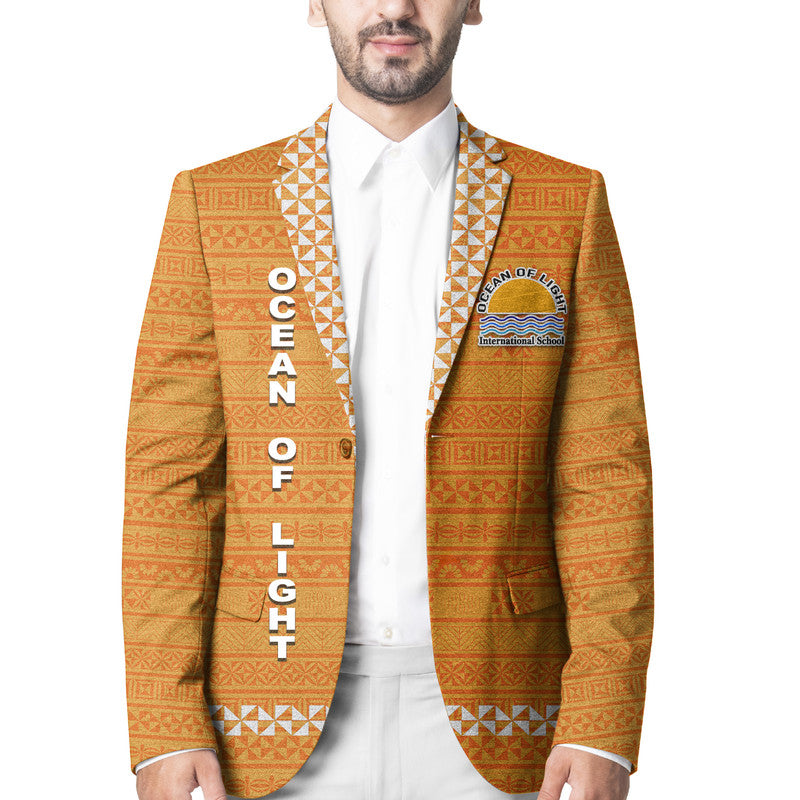 Tonga Ocean of Light International School Blazer Simple Style - Orange LT8 Unisex Orange - Polynesian Pride