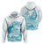 Custom Guam Zip up Hoodie Ocean and Turtle Simple Style LT7 Unisex Cerulean - Polynesian Pride