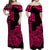 Hawaii Kakau Matching Dress and Hawaiian Shirt Polynesian Flower Tribal Pink Version LT9 - Polynesian Pride