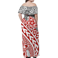 Polynesian Couple Outfits Traditional Polynesian Tribal Tattoo Retro Matching Dress and Hawaiian Shirt Red LT9 - Polynesian Pride