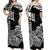 Hawaii Kakau Matching Dress and Hawaiian Shirt Polynesian Flower Tribal Black Version LT9 - Polynesian Pride