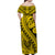 Polynesian Masi Kesa No2 Gold Style Women Off Shoulder Long Dress LT9 - Polynesian Pride